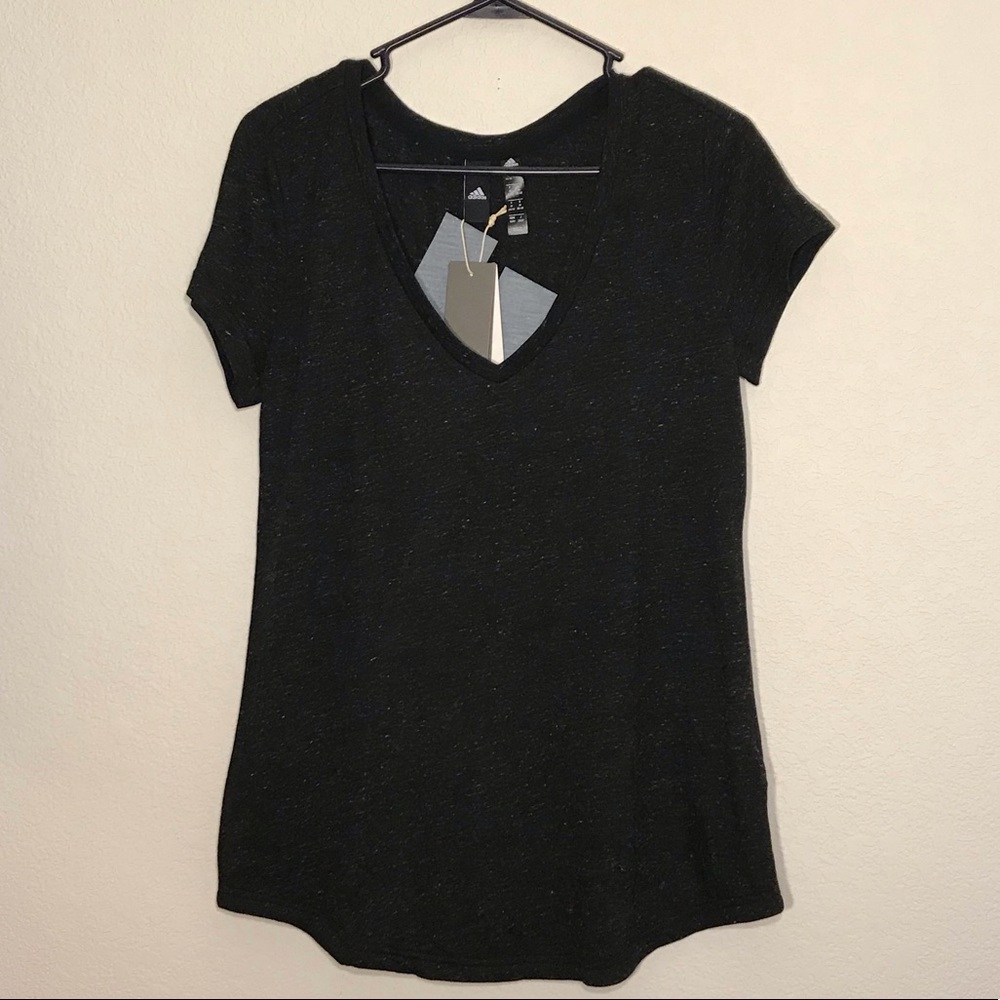 Adidas curved neck V-neck shirt - Picture 4 of 8